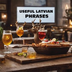 A collection of useful Latvian phrases for travelers, featuring common expressions to help you navigate Riga and beyond with ease during your stag do or adventure in Latvia.